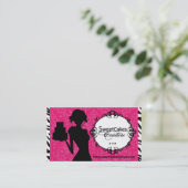 Sassy Zebra Stripe Cupcake Visitekaartje (Staand voorkant)