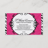 Sassy Zebra Stripe Cupcake Visitekaartje (Achterkant)