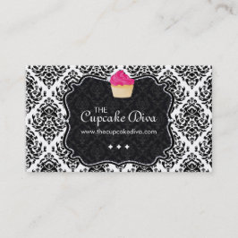 Sassy Zebra Stripe Cupcake Visitekaartje