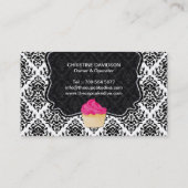 Sassy Zebra Stripe Cupcake Visitekaartje (Achterkant)