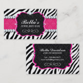 Sassy Zebra Stripe en diamanten Visitekaartje (Voorkant / Achterkant)