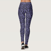 Sassy Zwart Paisley Print op Lavendel Leggings (Achterkant)