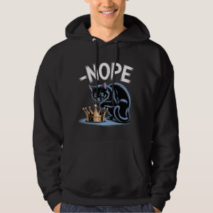 Sassy zwarte kat met kroon & "NOPE" Quote Hoodie