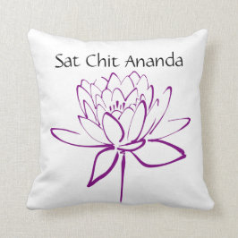 Sat Chit Ananda Paars Lotus Pillow Kussen