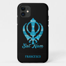 Sat Nam Khanda Gepersonaliseerd Wit Sierkussen