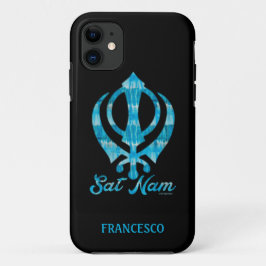 Sat Nam Khanda Gepersonaliseerd Wit Sierkussen Case-Mate iPhone Case