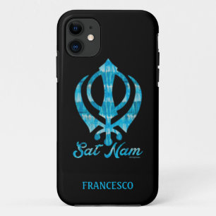 Sat Nam Khanda Gepersonaliseerd Wit Sierkussen Case-Mate iPhone Case