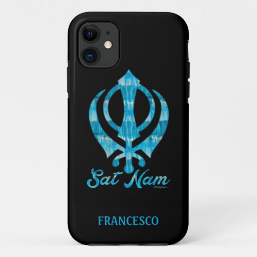 Sat Nam Khanda Gepersonaliseerd Wit Sierkussen Case-Mate iPhone Case (Achterkant)