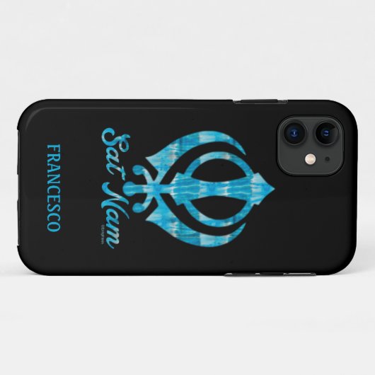 Sat Nam Khanda Gepersonaliseerd Wit Sierkussen Case-Mate iPhone Case (Achterkant (horizontaal))