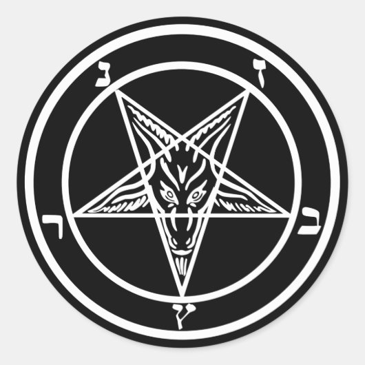 Satan Baphomet Ronde Sticker (Voorkant)
