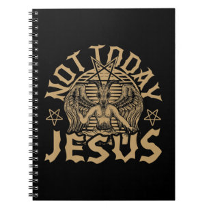 Satan Baphomet Satan not Today Jesus Tank TopIf Notitieboek