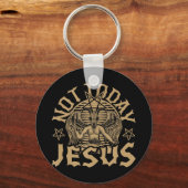 Satan Baphomet Satan not Today Jesus Tank TopIf Sleutelhanger (Voorkant)
