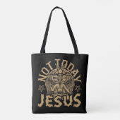 Satan Baphomet Satan not Today Jesus Tank TopIf Tote Bag (Achterkant)