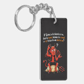 Satan Bedriegende Vrouw Zonde Grappige Duivel Meme Sleutelhanger (Voorkant Links)