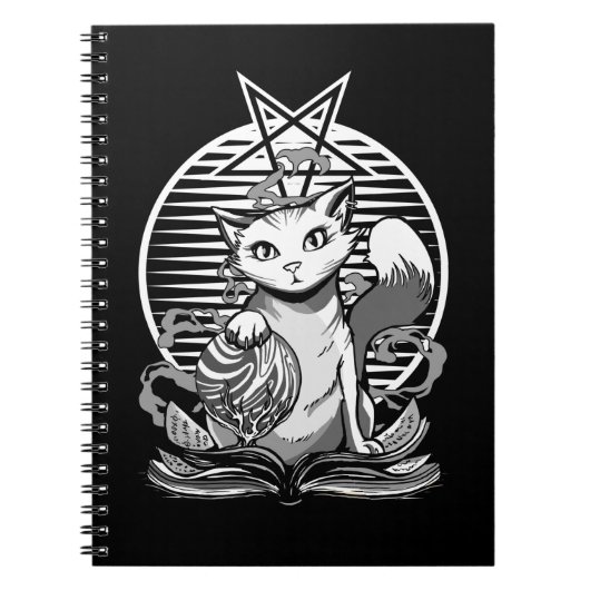 Satan Cat Fortune Teller Witchy Gothic Kitten Notitieboek (Voorkant)