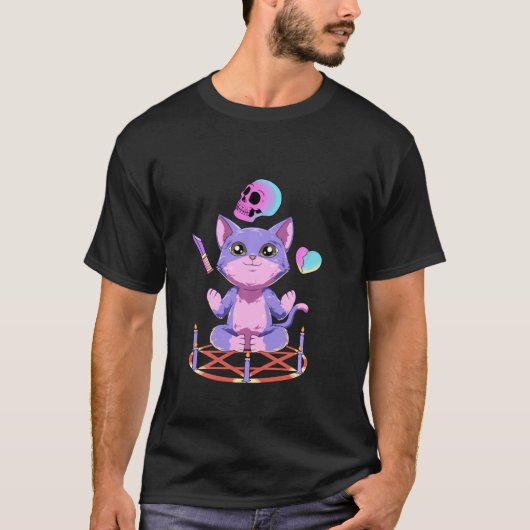 Satan Cat Pastel Gothic en Nu Gothic T-shirt (Voorkant)