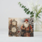 satan claus vader kerst decoupage feestdagenkaart (Staand voorkant)