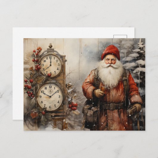  satan claus vader kerst decoupage feestdagenkaart (Voorkant / Achterkant)
