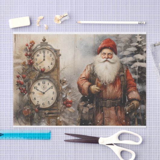 satan claus vader kerst decoupage tissuepapier (Craft)