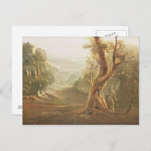 Satan Contemplating Adam en Eva in Paradise, van Briefkaart (Voorkant / Achterkant)