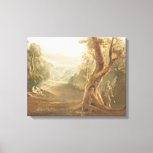Satan Contemplating Adam en Eva in Paradise, van Canvas Afdruk (Voorkant)