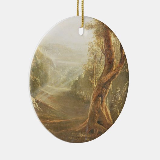 Satan Contemplating Adam en Eva in Paradise, van Keramisch Ornament (Rechts)