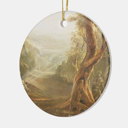 Satan Contemplating Adam en Eva in Paradise, van Keramisch Ornament (Links)