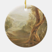 Satan Contemplating Adam en Eva in Paradise, van Keramisch Ornament (Achterkant)