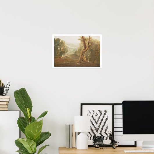 Satan Contemplating Adam en Eva in Paradise, van Poster (Thuiskantoor)