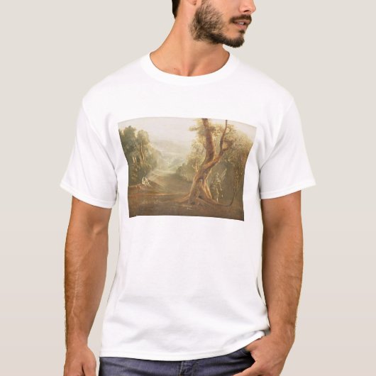Satan Contemplating Adam en Eva in Paradise, van T-shirt (Voorkant)