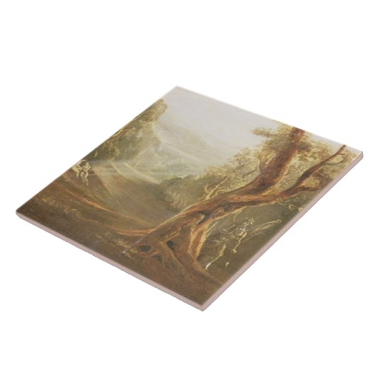 Satan Contemplating Adam en Eva in Paradise, van Tegeltje (Zijkant)