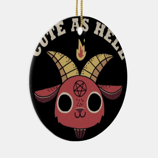 Satan Cute as Hell Keramisch Ornament (Rechts)