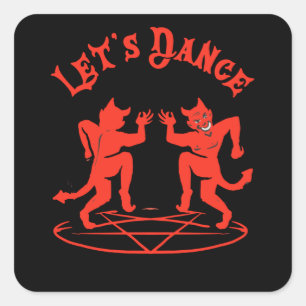 Satan Dance Baphomet Occult Satanisme Vierkante Sticker