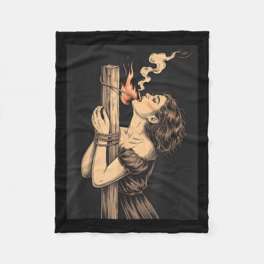 Satan Duivel Hel met vlammen Sigaret Occul Fleece Deken (Voorkant)