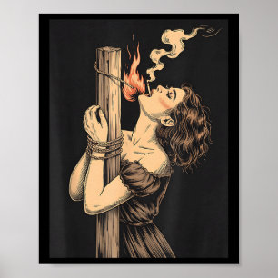 Satan Duivel Hel met vlammen Sigaret Occul Poster
