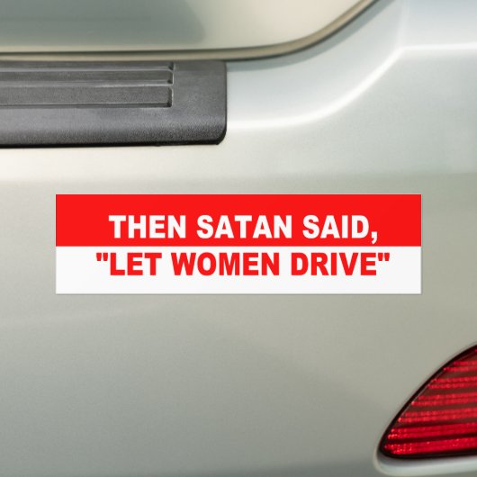 SATAN EN VROUWEN BUMPERSTICKER (Op auto)