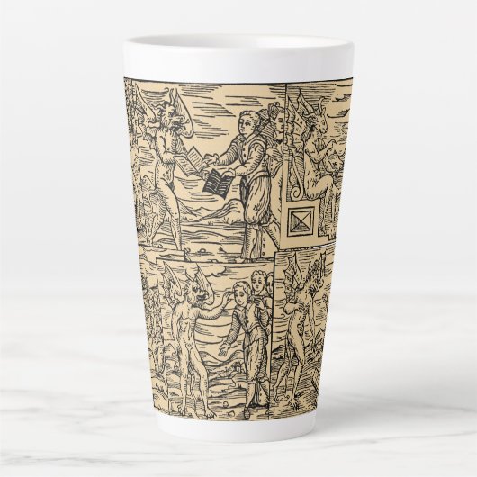 Satan en Zijne Witches Collage 17oz Latte Mok (Voorkant)