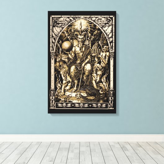 Satan Enthroned 16x24 Canvas Wall Art (Insitu (Houten vloer))