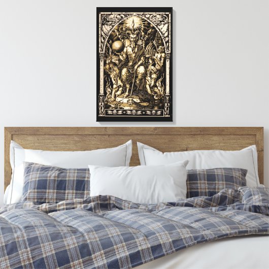 Satan Enthroned 16x24 Canvas Wall Art (Insitu (Slaapkamer))