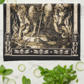 Satan Enthroned 16x24 op tapijt katoen - Theedoek (Gevouwen)