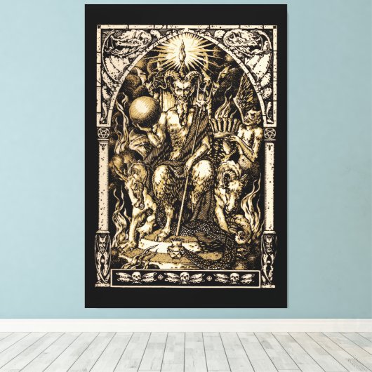Satan Enthroned ENORME 40 "x60" Canvas Afdruk (Insitu (Houten vloer))