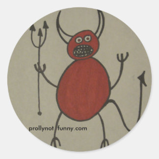 Satan heeft beugels ronde sticker