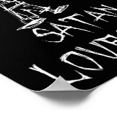 Satan houdt van het Halloween Costume Word Design Poster (Hoek)