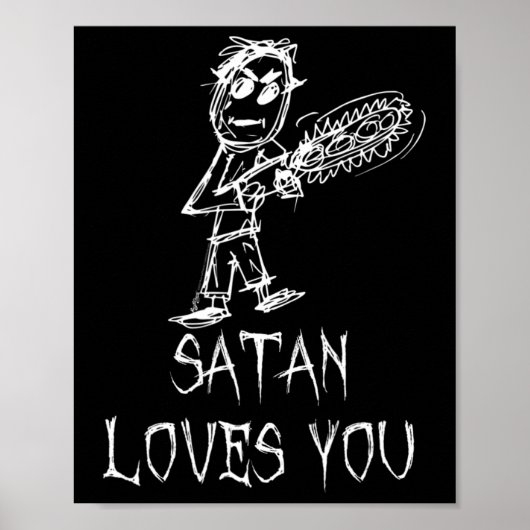 Satan houdt van het Halloween Costume Word Design Poster (Voorkant)