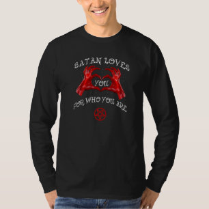 Satan houdt van je die duivelse Gothic Gothic Sayi T-shirt