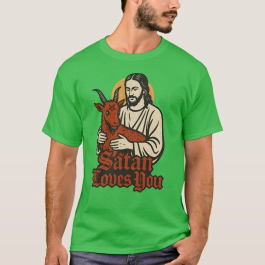 Satan houdt van je satanische duistere humor t-shirt (Voorkant)