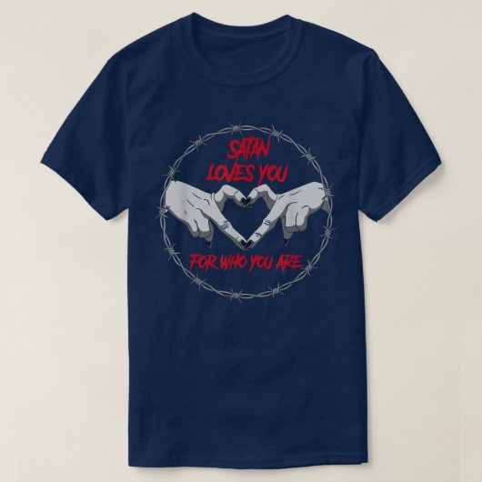 Satan houdt van je voor wie je duivelse satanische t-shirt (Design voorkant)