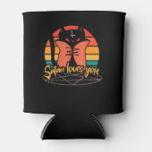 Satan houdt van je voor zwarte kattenliefhebber Sa Blikjeskoeler (Voorkant)