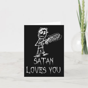Satan houdt van jou Halloween kostuum woord ontwer Kaart
