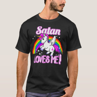 Satan houdt van Unicorn Religion Non-Believer T-shirt